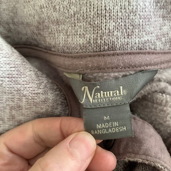 Natural Reflections Womens Pullover Sweater Snap Size Medium Gray Lavender - Picture 7 of 8